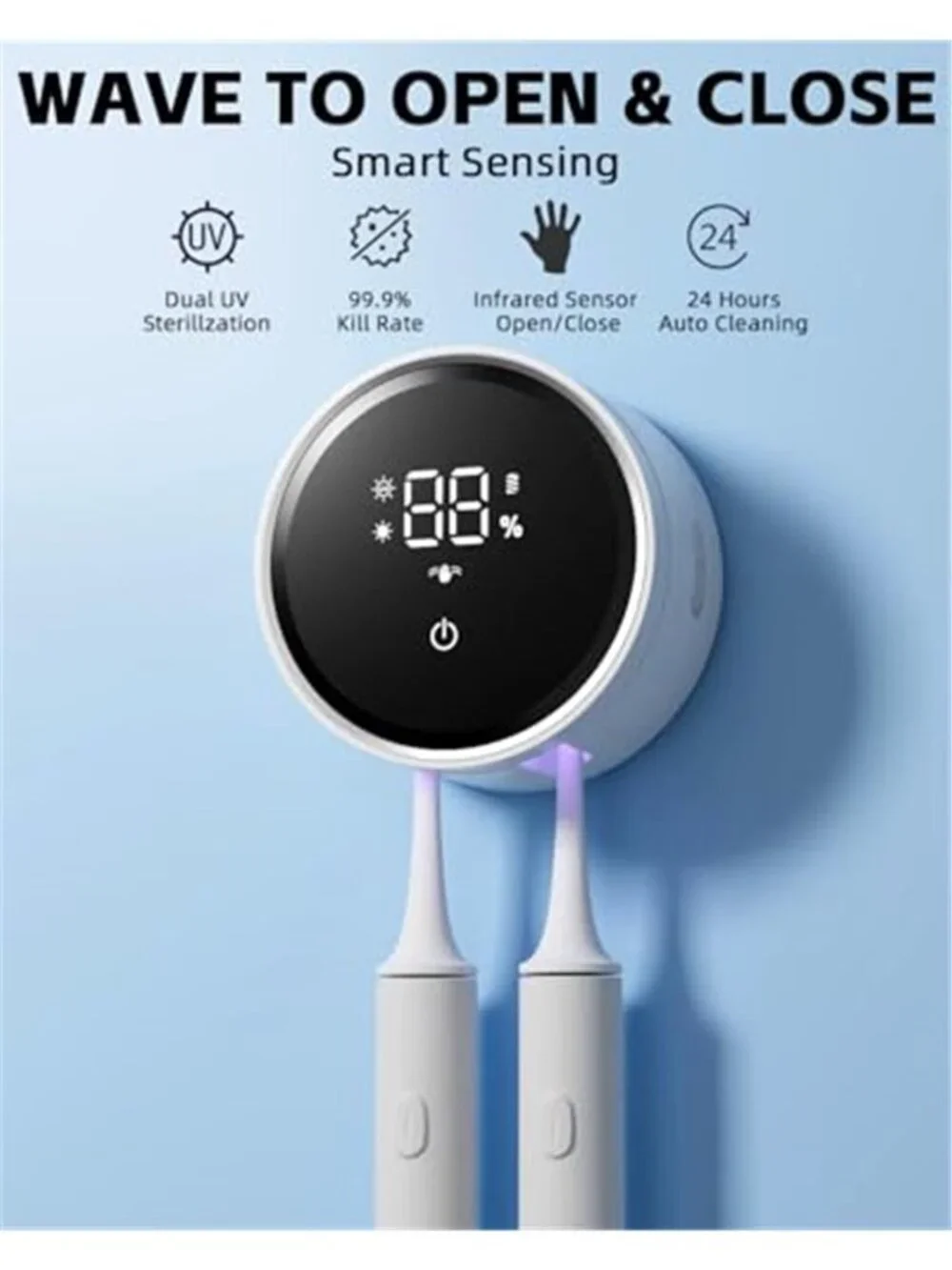 Automatic Toothbrush Sanitizer UV Cleaner Holder Wall Mount Dryer Case